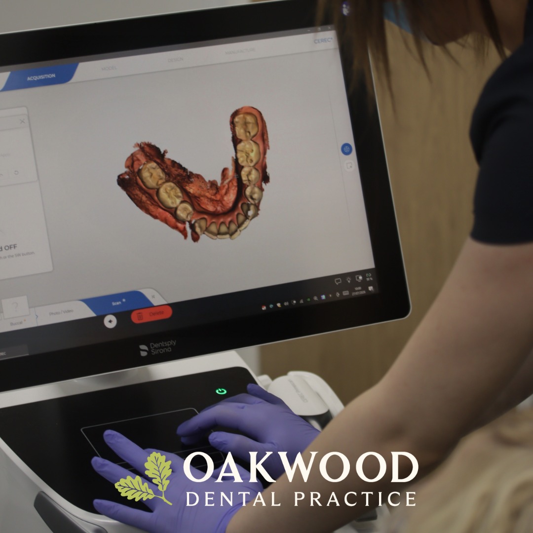 🦷 Precision starts with planning 🦷
At Oakwood Dental, we use CEREC digital scanning as part of our implant planning process to create a highly accurate 3D model of your teeth and gums.
This digital technology helps us plan your treatment with precision, ensuring your dental implant is placed as accurately as possible while making your experience more comfortable from the very beginning.
-Comfortable digital scans
-Accurate treatment planning
- No messy impressions
- A smoother patient journey
Thinking about replacing a missing tooth? Get in touch with our team to book a dental implant consultation and find out how digital dentistry can help achieve predictable, long-lasting results.
#DentalImplants #CEREC #DigitalDentistry #ImplantPlanning #SmileRestoration #OakwoodDental