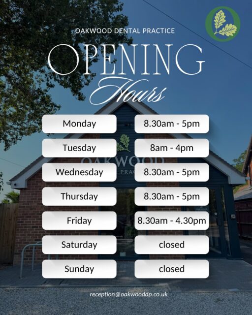 🦷✨ **We’re Here When You Need Us!**

Take a look at our opening hours and plan your next visit with us. 💙 Whether it’s a routine check-up, a hygiene appointment or looking after your smile, our team is here to help! 😊

📅 Save our opening hours and we look forward to seeing you soon!

#DentalPractice #OpeningHours #Dentist #DentalCare #OralHealth #HealthySmile #SmileCare #DentalTeam #YourSmileOurPriority